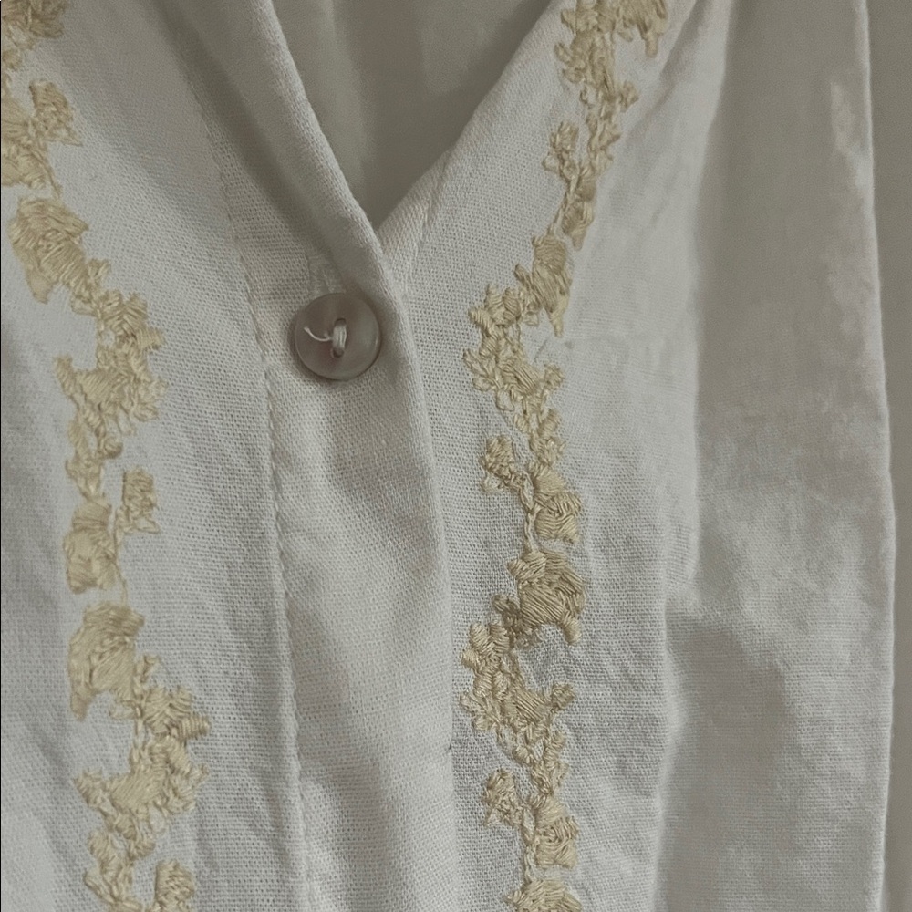 LC Lauren Conrad Cream Blouse with Button Accents - Picture 5 of 7